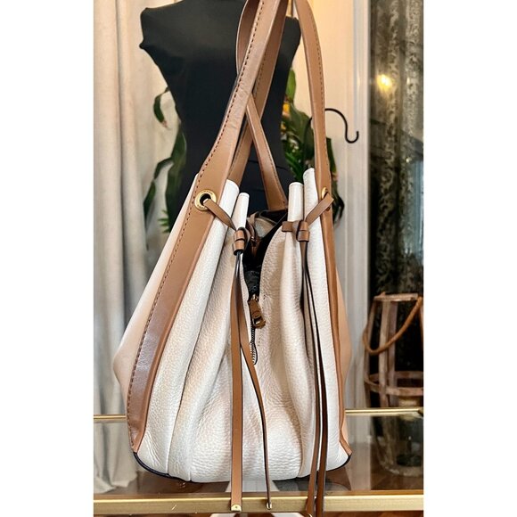 Coach Soft Pebbled White and Tan Harmony Hobo Handbag - Picture 2 of 15